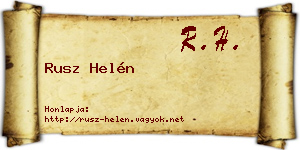 Rusz Helén névjegykártya